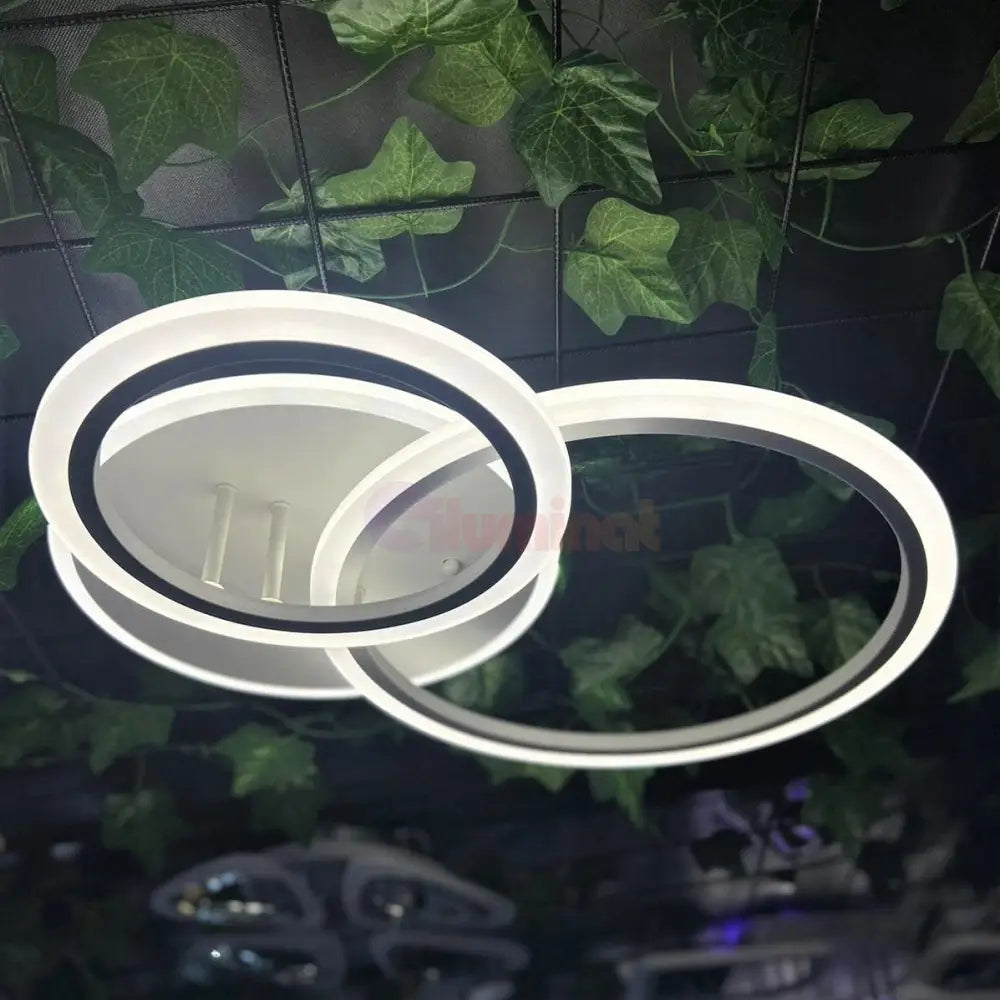 Lustra Led 88W Two Circle Design Telecomanda Echivalent 400W Lighting Fixtures