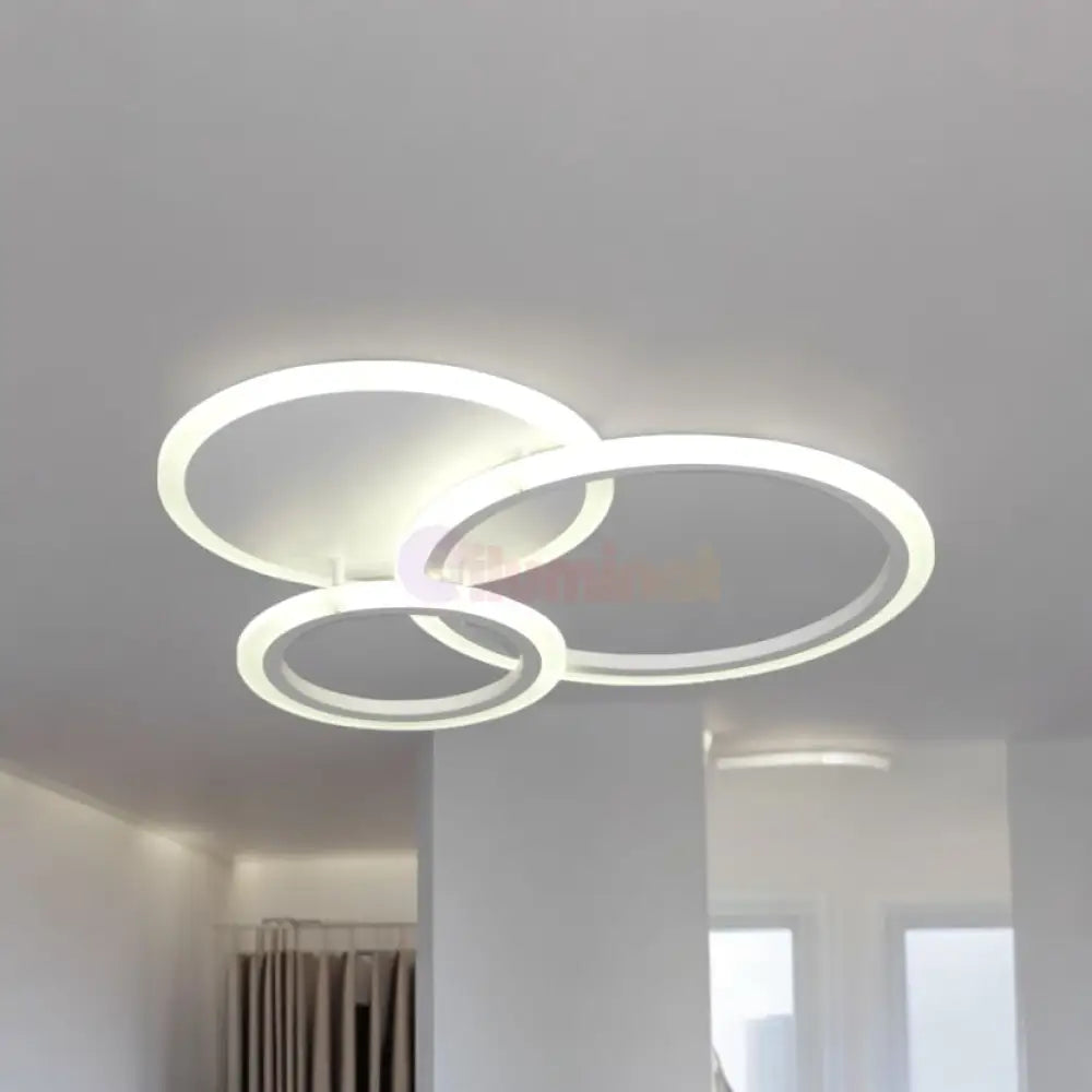 Lustra Led 88W Two Circle Design Telecomanda Echivalent 400W Lighting Fixtures