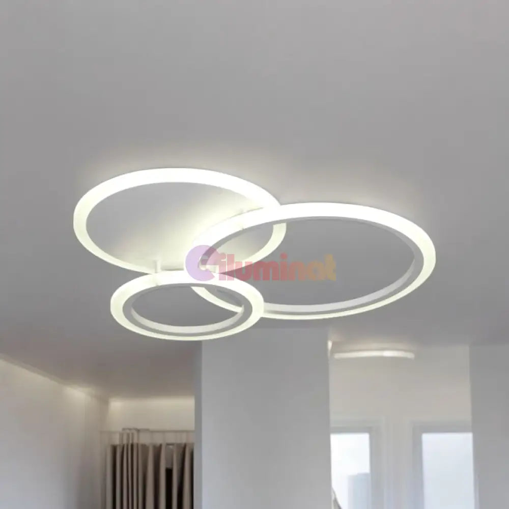 Lustra Led 88W Two Circle Design Telecomanda Echivalent 400W Lighting Fixtures