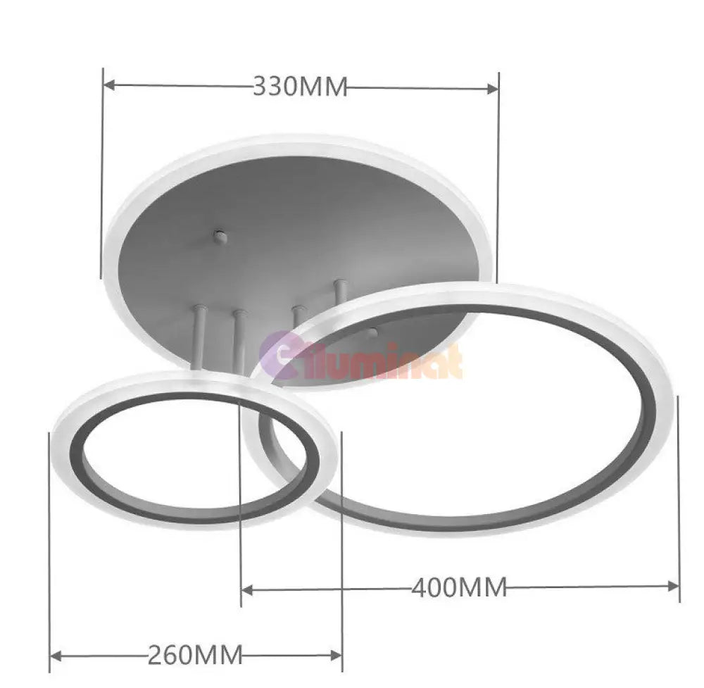 Lustra Led 88W Two Circle Design Telecomanda Echivalent 400W Lighting Fixtures