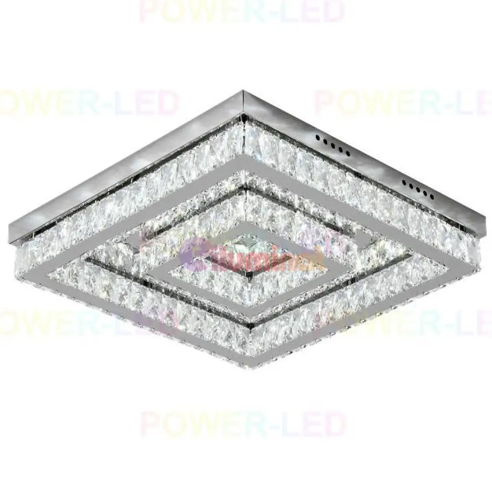 Lustra Led 112W Two Square Cristal Telecomanda Chandeliers Crystal