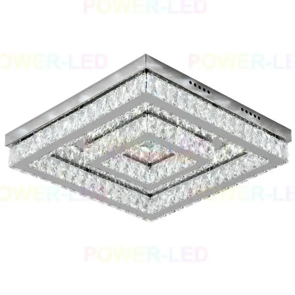 Lustra Led 112W Two Square Cristal Telecomanda Chandeliers Crystal