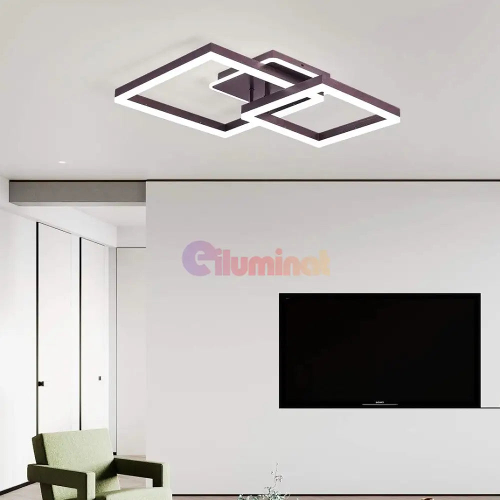 Lustra Led Two Square Maro Echivalent 600W Telecomanda Lighting Fixtures