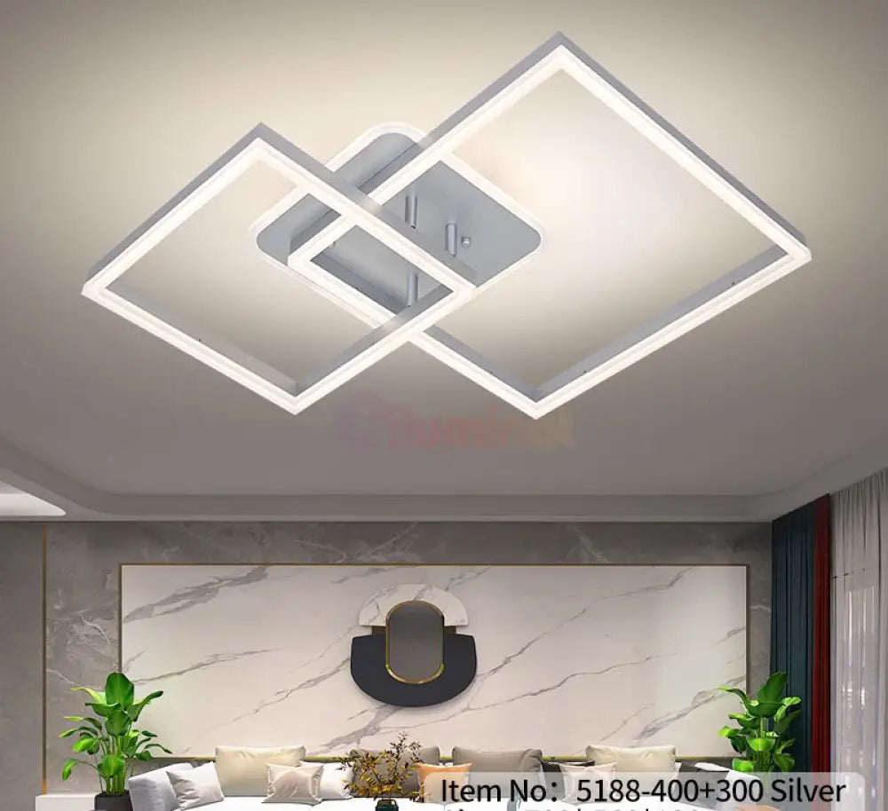 Lustra LED TWO SQUARE WHITE Echivalent 600W Telecomanda ALBA / SQUARE DESIGN Lighting Fixtures