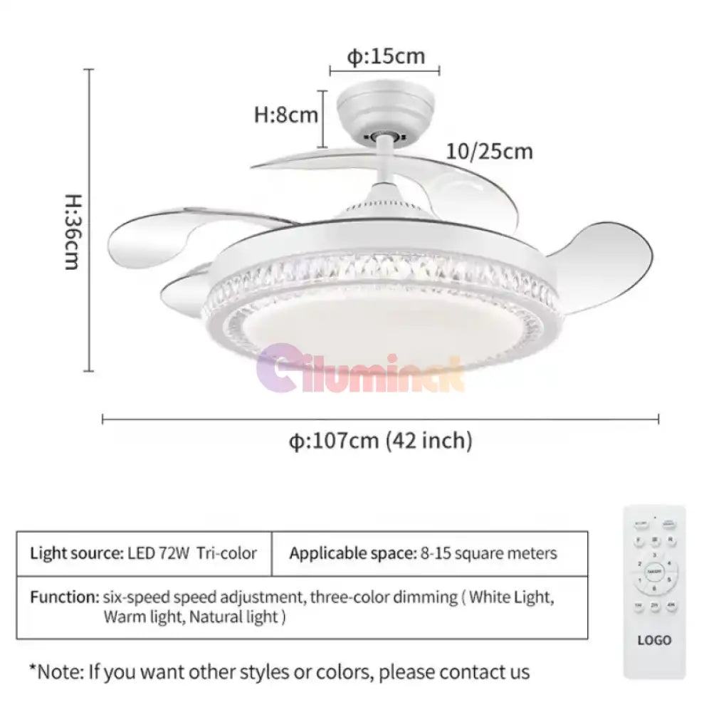 Lustra Led Ventilator 120W Pale Pliabile Cu Telecomanda Lighting Fixtures