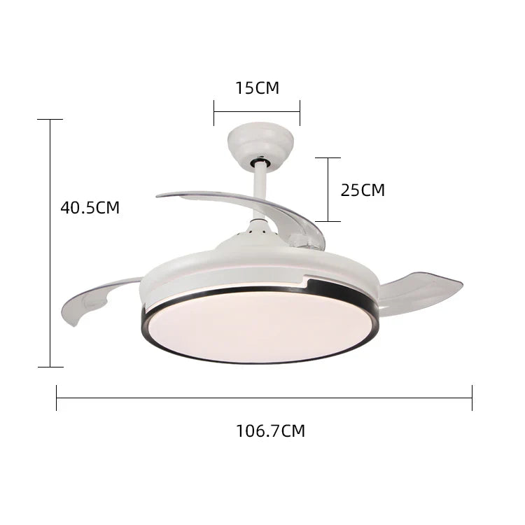 Lustra LED Summer White cu Ventilator Echivalent 300W Telecomanda NEGRU + ALB / VENTILATOR Lighting Fixtures