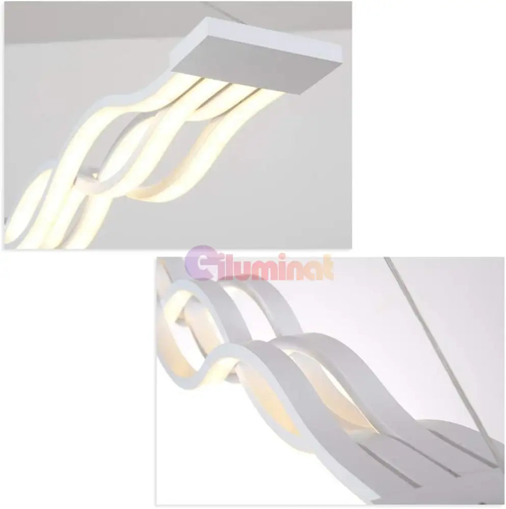 Lustra Led Suspendata Waves Telecomanda Echivalent 800W Lighting Fixtures