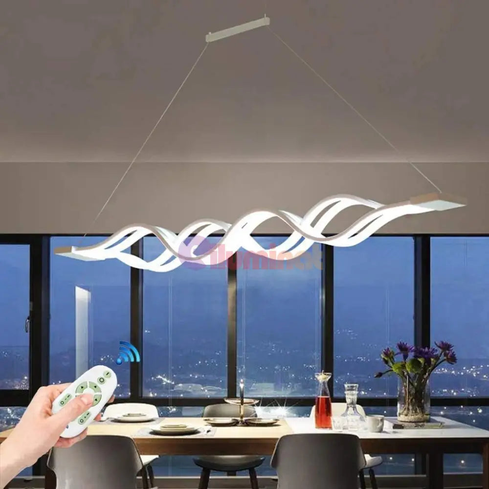 Lustra Led Suspendata Waves Telecomanda Echivalent 800W Lighting Fixtures