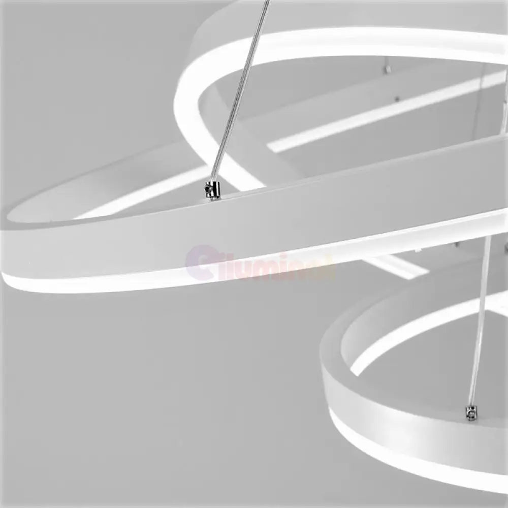 Lustra Led 154W Wonderland Alba 3 Segmente Telecomanda Lighting Fixtures