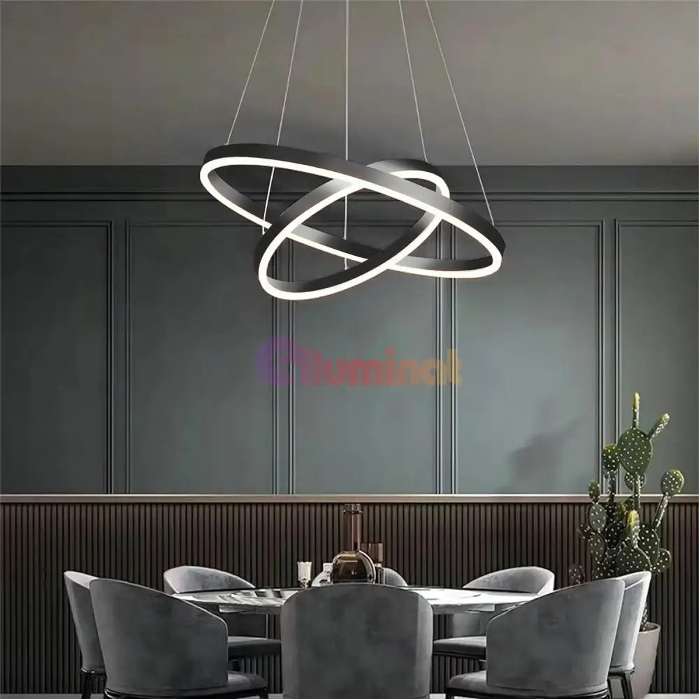 Lustra Led Wonderland Black 2 Segmente Echivalent 400W Lighting Fixtures