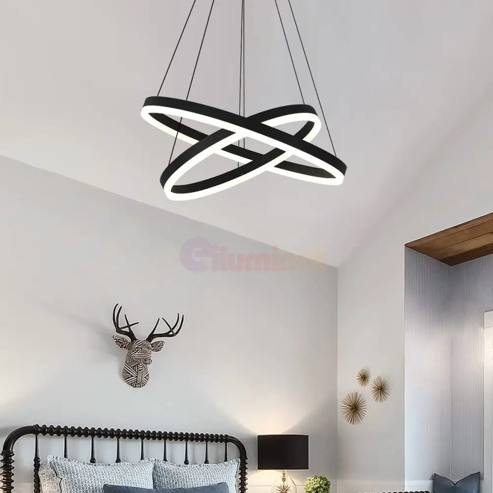 Lustra Led Wonderland Black 2 Segmente Echivalent 400W Lighting Fixtures
