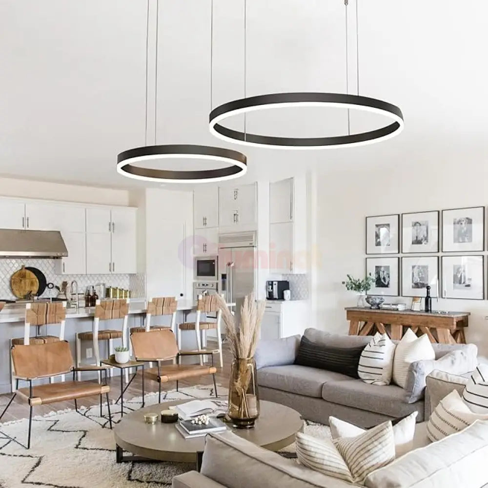 Lustra LED WONDERLAND Black 2 Segmente Mobile Echivalent 500W Telecomanda NEAGRA / SUSPENDATE / 60CM Lighting Fixtures