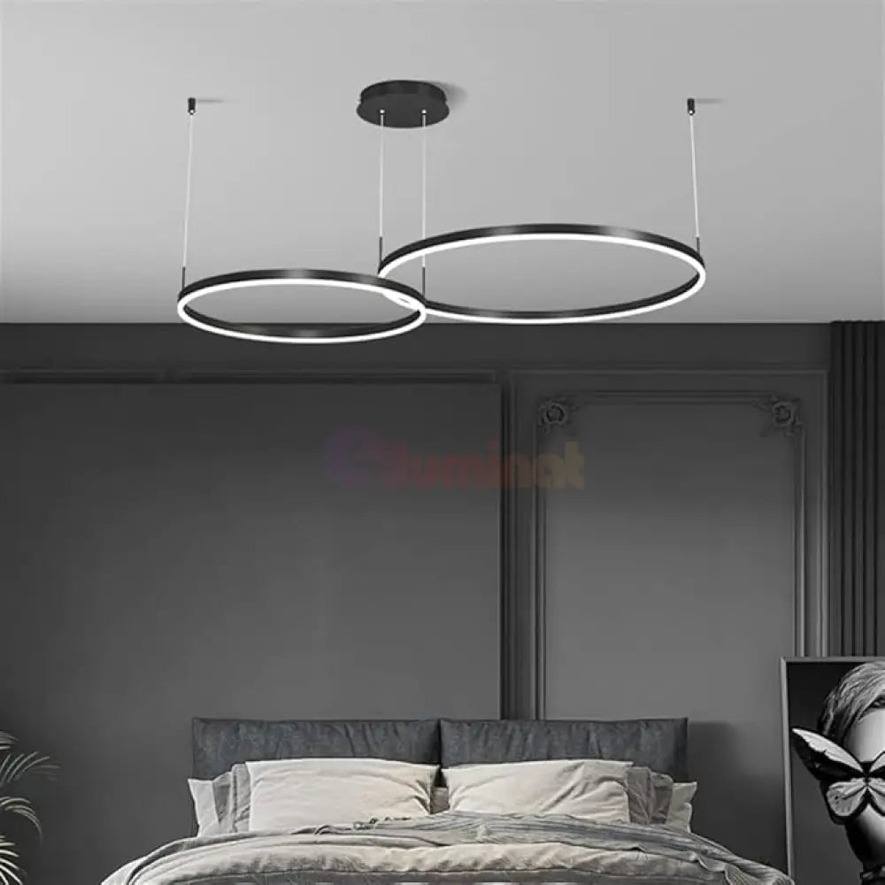 Lustra LED WONDERLAND Black 2 Segmente Mobile Echivalent 500W Telecomanda NEAGRA / SUSPENDATE / 60CM Lighting Fixtures