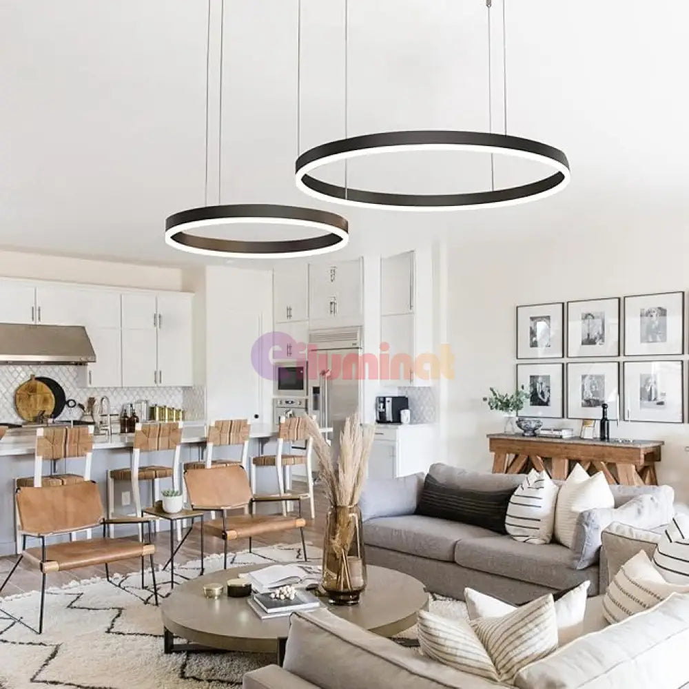 Lustra LED WONDERLAND Black 2 Segmente Mobile Echivalent 500W Telecomanda NEAGRA / SUSPENDATE / 60CM Lighting Fixtures