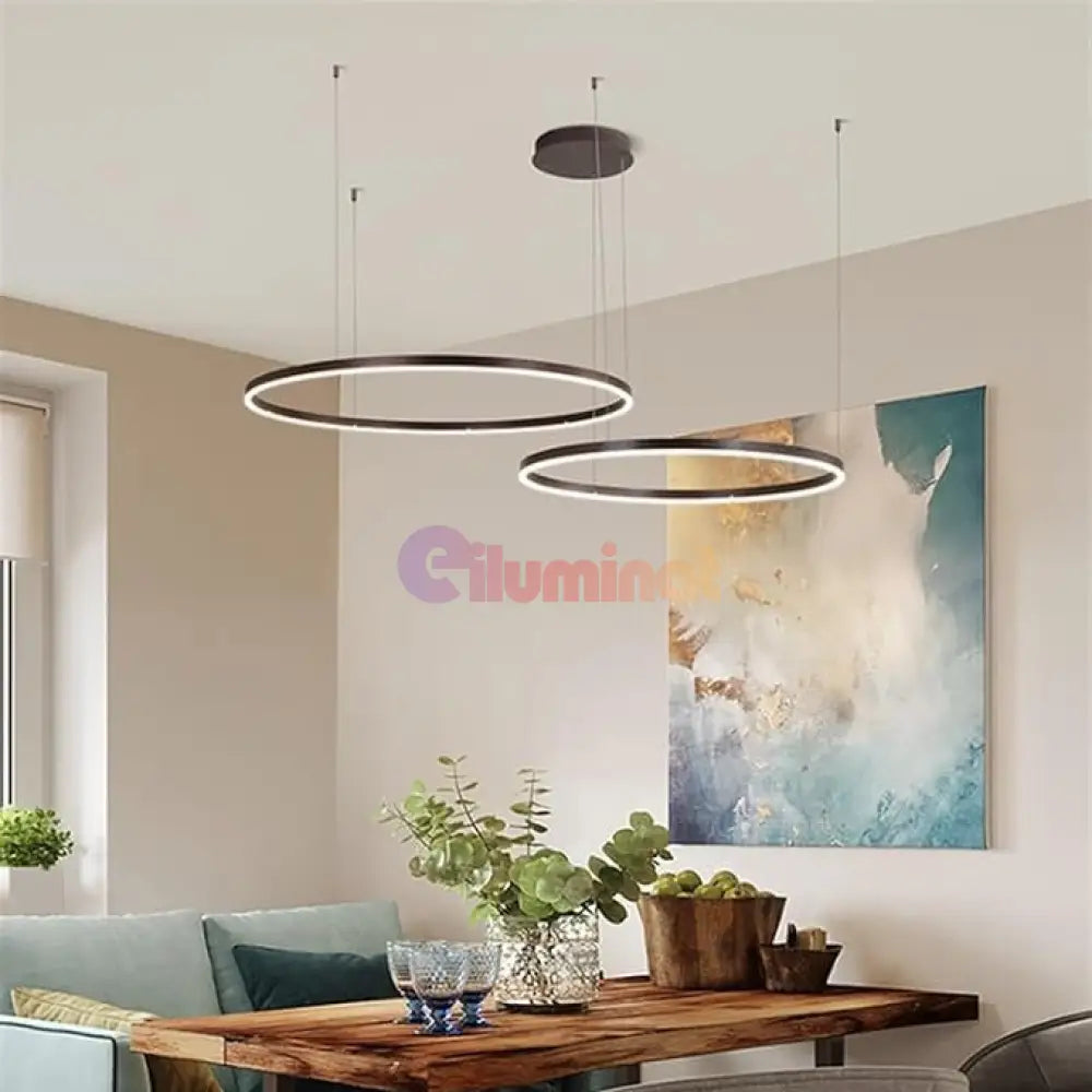 Lustra LED WONDERLAND Black 2 Segmente Mobile Echivalent 500W Telecomanda NEAGRA / SUSPENDATE / 60CM Lighting Fixtures