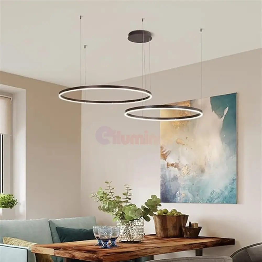 Lustra LED WONDERLAND Black 2 Segmente Mobile Echivalent 500W Telecomanda NEAGRA / SUSPENDATE / 60CM Lighting Fixtures