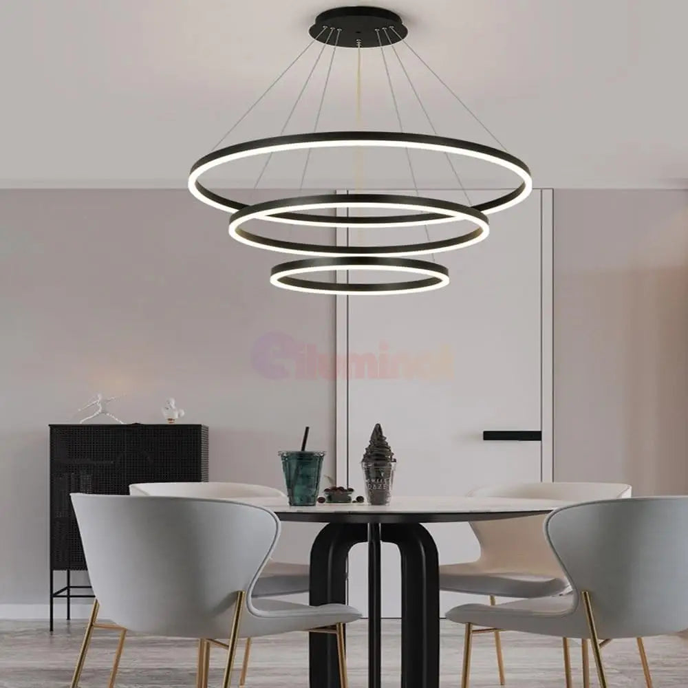 Lustra Led Wonderland Black 3 Segmente Echivalent 600W Lighting Fixtures