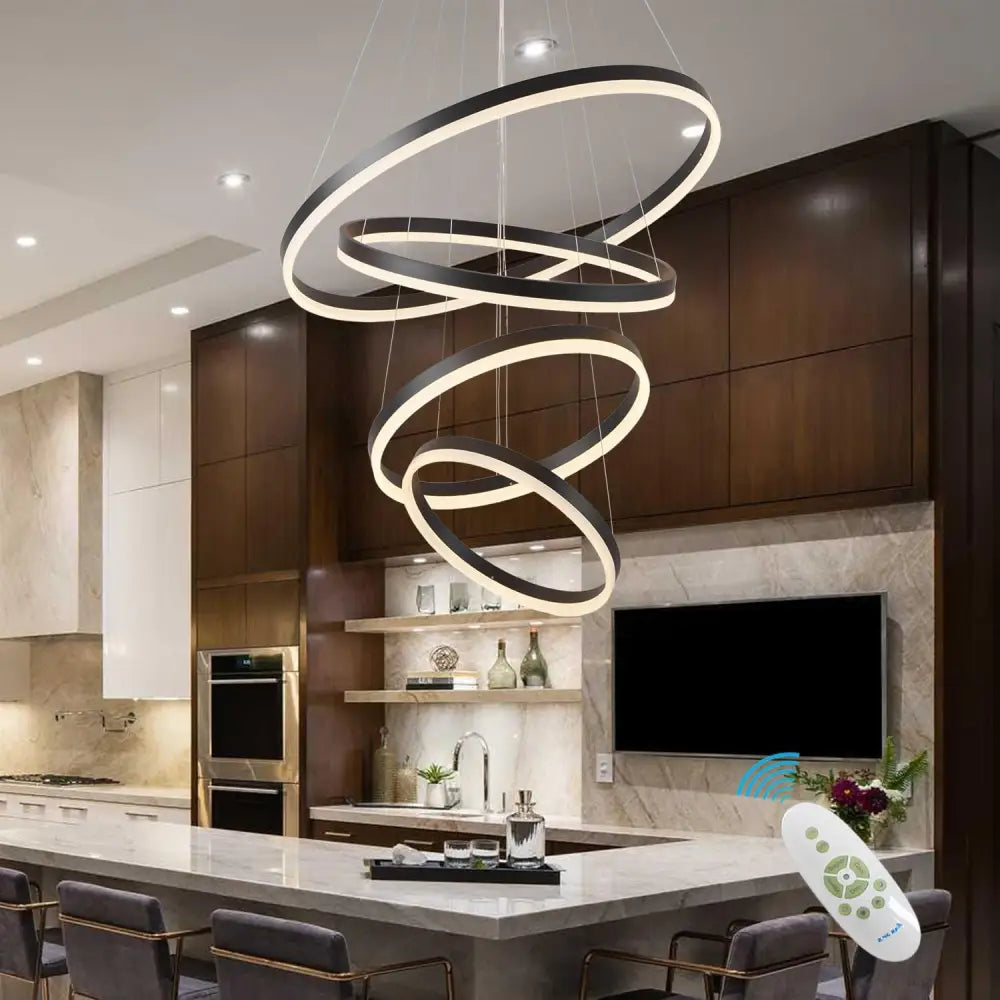 Lustra Led Wonderland Black 4 Segmente Echivalent 1000W Chandeliers