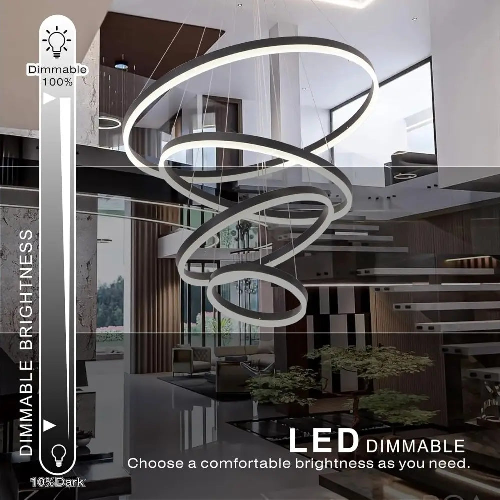 Lustra Led Wonderland Black 4 Segmente Echivalent 1000W Chandeliers