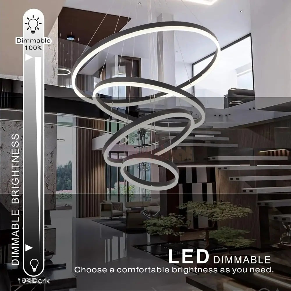 Lustra Led Wonderland Black 4 Segmente Echivalent 1000W Chandeliers