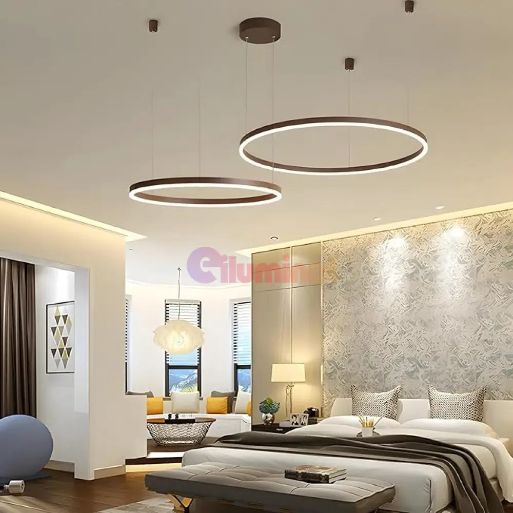 Lustra LED WONDERLAND Brown 2 Segmente Mobile Echivalent 500W Telecomanda MARO / SUSPENDATE / 60CM Lighting Fixtures