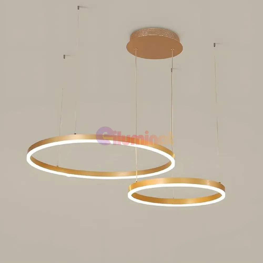 Lustra LED WONDERLAND Gold 2 Segmente Mobile Echivalent 500W Telecomanda AURIE / SUSPENDATE / 60CM Lighting Fixtures