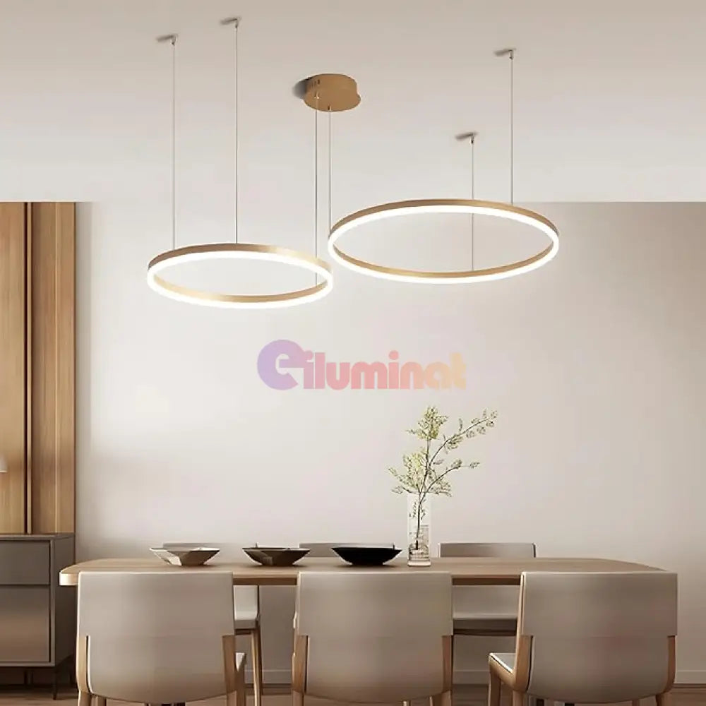 Lustra LED WONDERLAND Gold 2 Segmente Mobile Echivalent 500W Telecomanda AURIE / SUSPENDATE / 60CM Lighting Fixtures