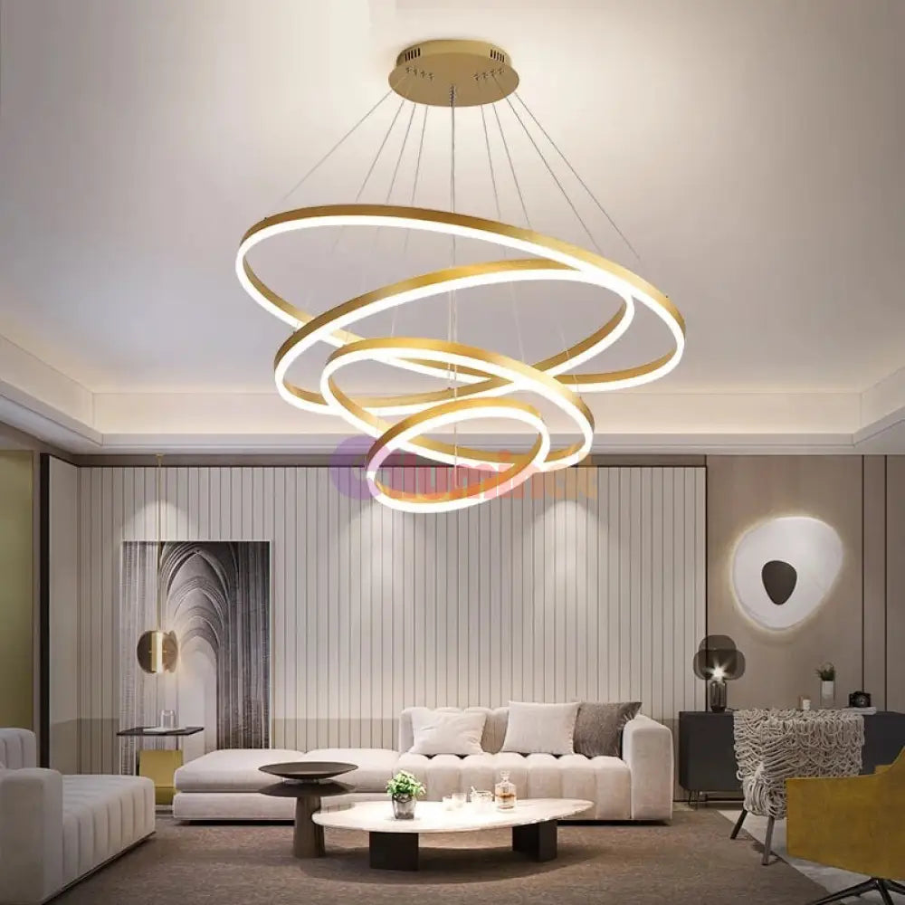 Lustra Led 288W Wonderland Gold 4 Segmente Echivalent 1000W Chandeliers