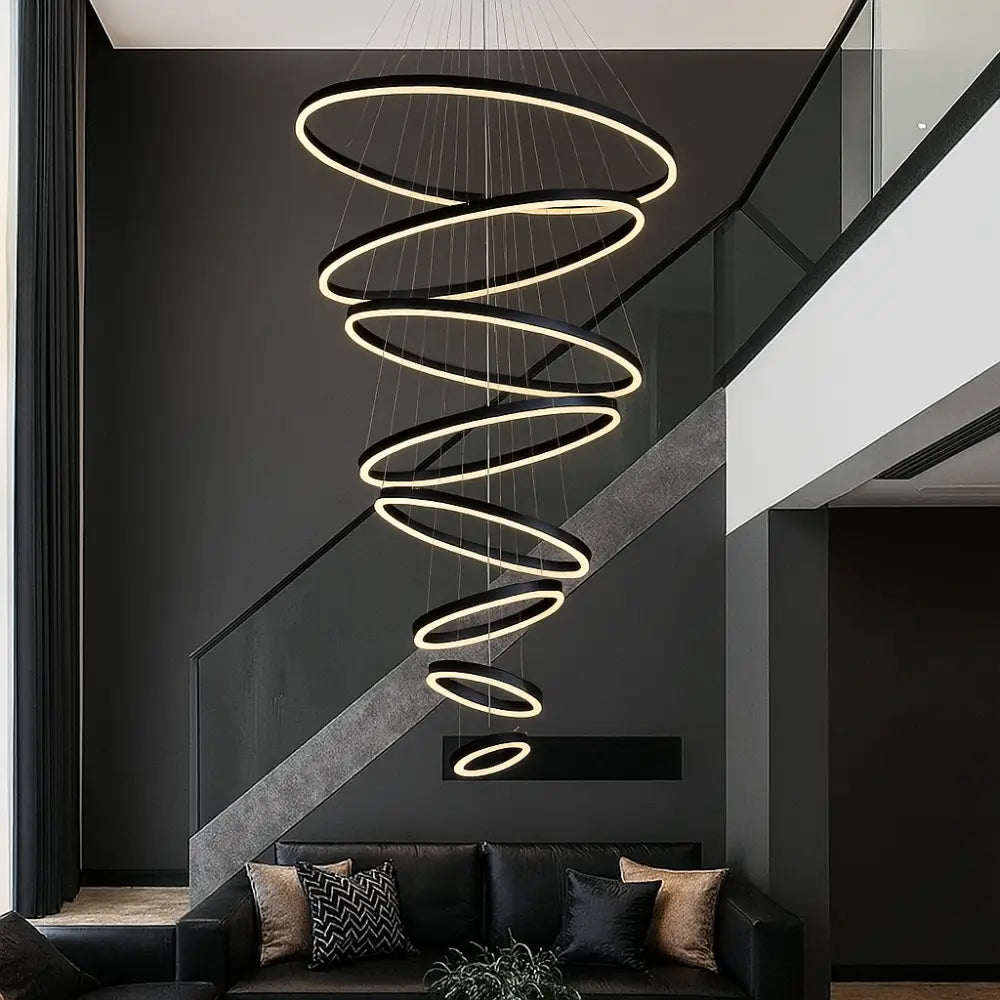Lustra LED WONDERLAND Luxury Black 8 Segmente Echivalent 3000W NEAGRA / LUXURY / 180CM Chandeliers