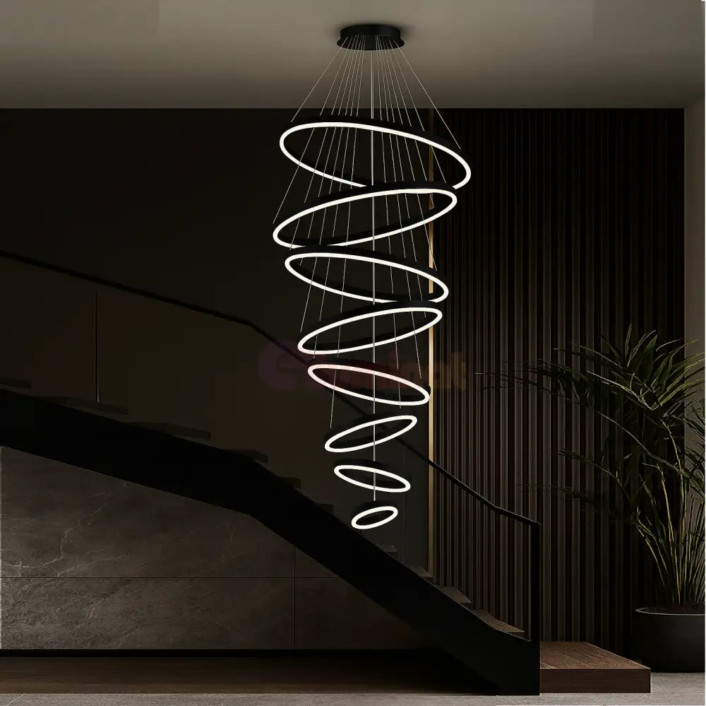 Lustra LED WONDERLAND Luxury Black 8 Segmente Echivalent 3000W NEAGRA / LUXURY / 180CM Chandeliers