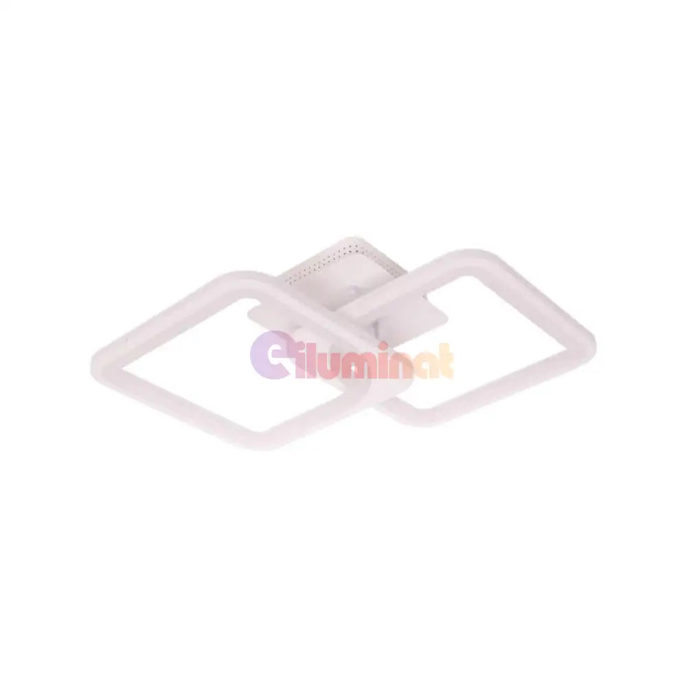 Lustra Led 1 + 1 Square Design Alb Echivalent 300W Telecomanda Lighting Fixtures