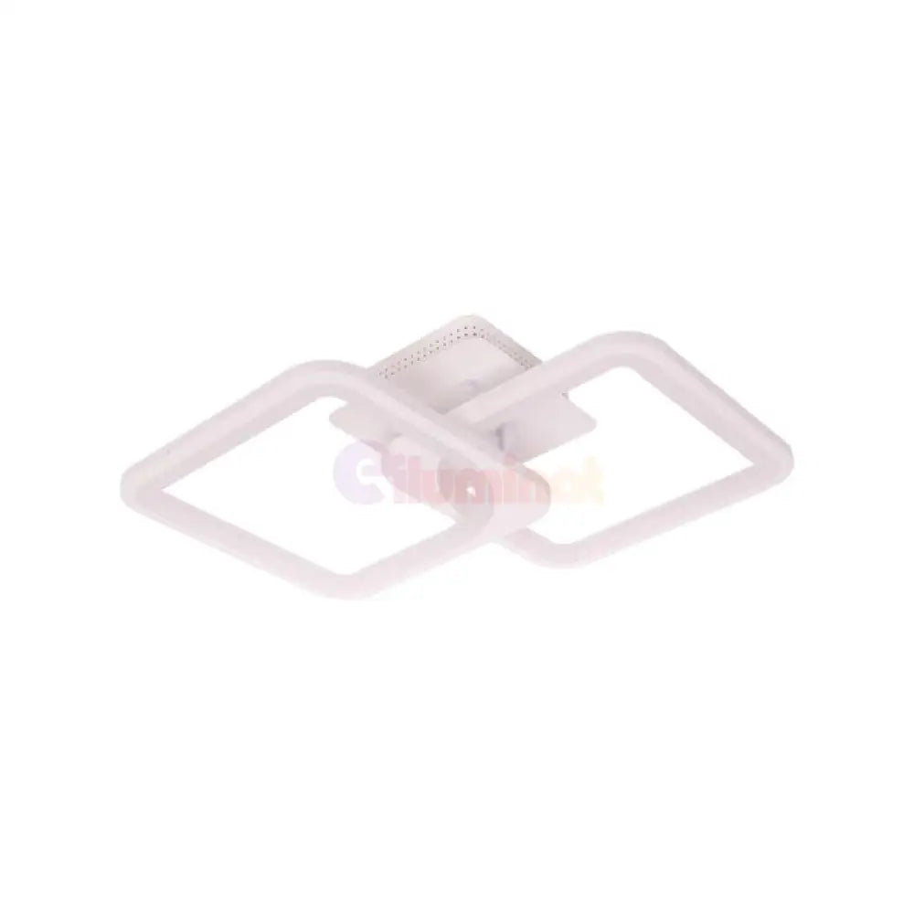 Lustra Led 1 + 1 Square Design Alb Echivalent 300W Telecomanda Lighting Fixtures