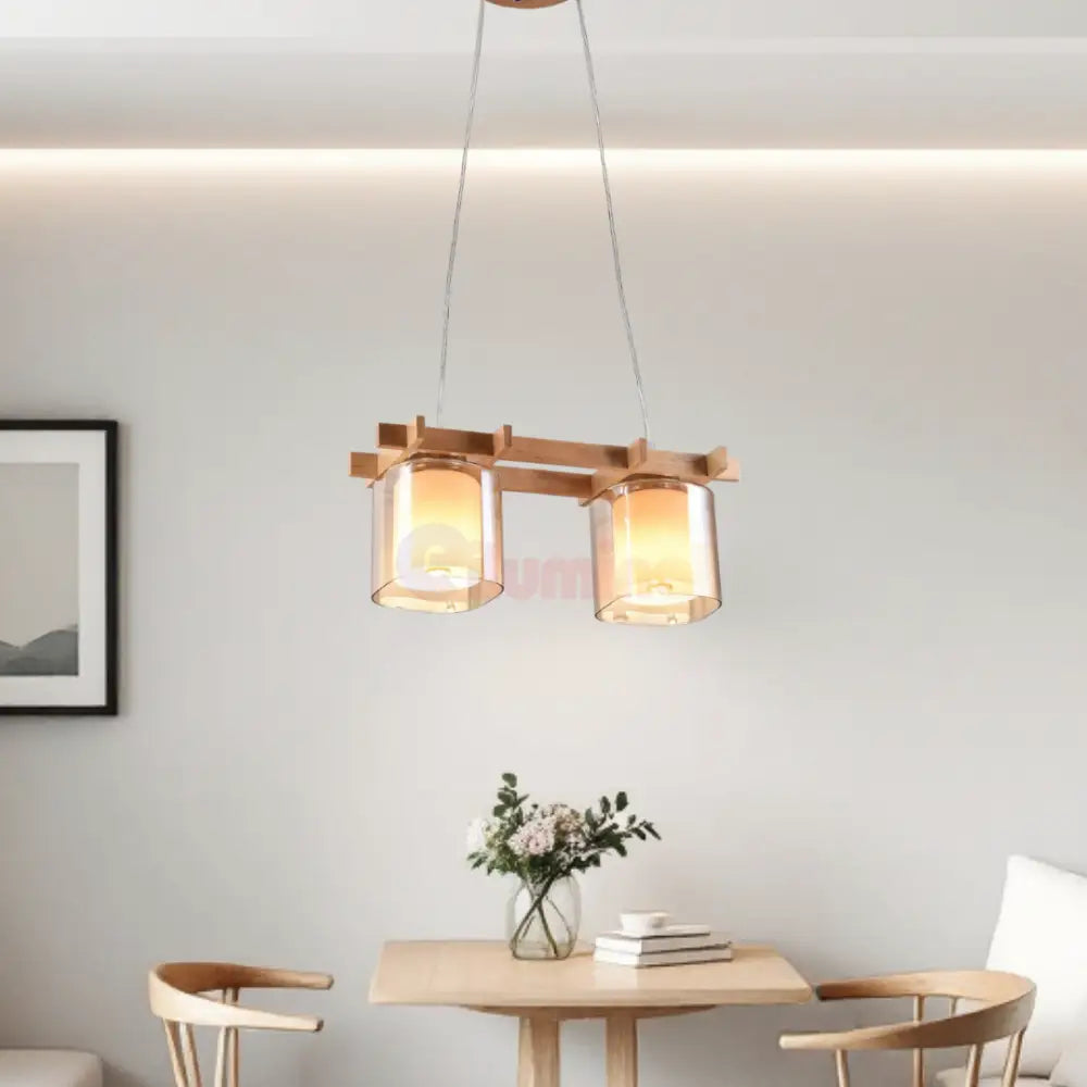 Lustra Lemn 2xE27 NovaWood HY-C5120/2LEMN LEMN Lighting Fixtures