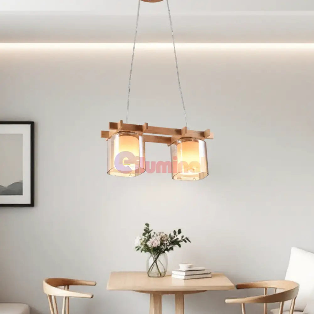 Lustra Lemn 2xE27 NovaWood HY-C5120/2LEMN LEMN Lighting Fixtures