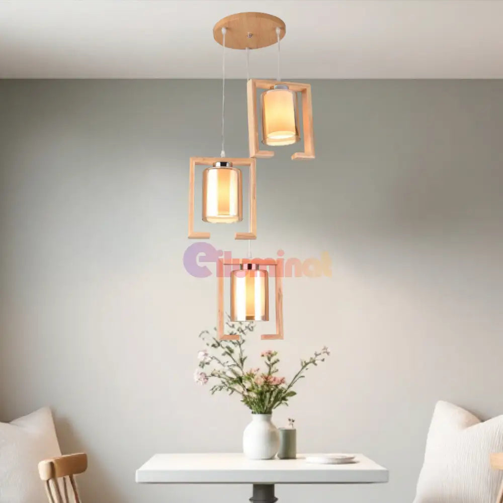 Lustra Lemn 3xE27 NovaWood - HY-C6673/3LEMN LEMN Lighting Fixtures