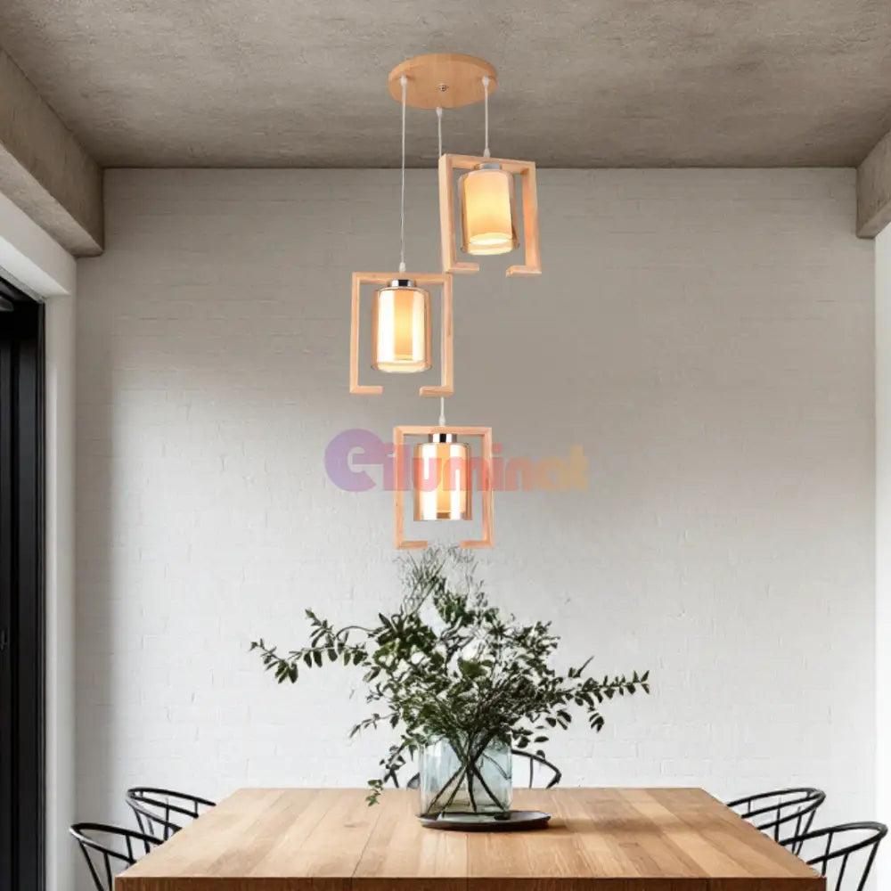 Lustra Lemn 3xE27 NovaWood - HY-C6673/3LEMN LEMN Lighting Fixtures