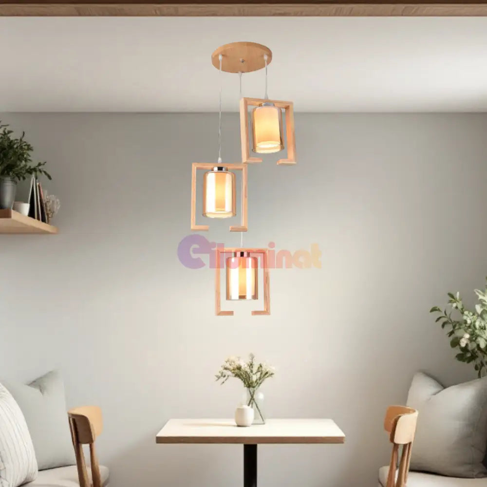 Lustra Lemn 3xE27 NovaWood - HY-C6673/3LEMN LEMN Lighting Fixtures