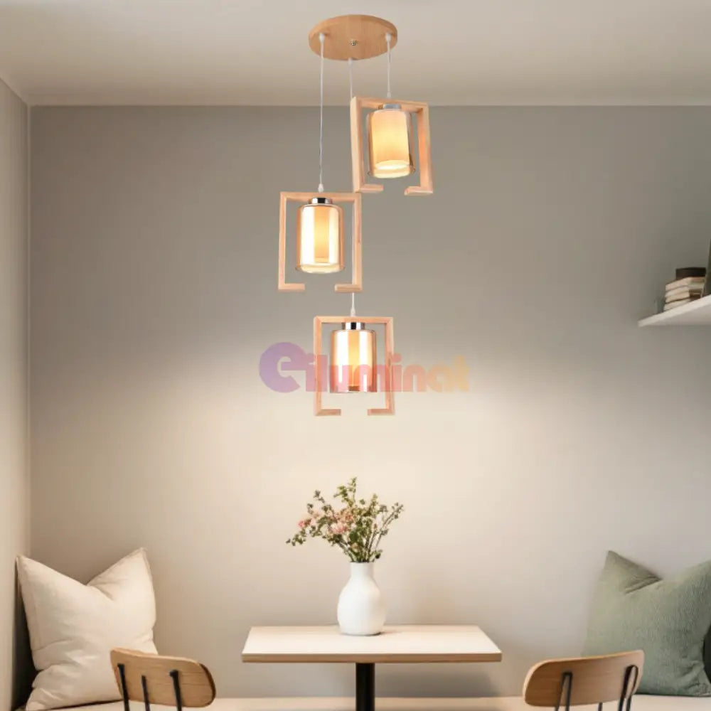 Lustra Lemn 3xE27 NovaWood - HY-C6673/3LEMN LEMN Lighting Fixtures