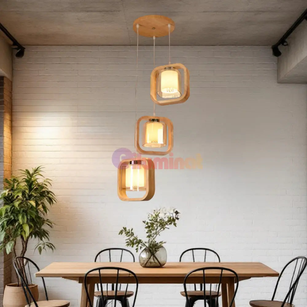Lustra Lemn 3xE27 NovaWood - HY-C5111/3LEMN LEMN Lighting Fixtures