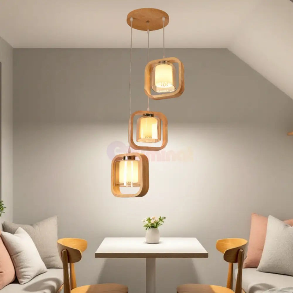 Lustra Lemn 3xE27 NovaWood - HY-C5111/3LEMN LEMN Lighting Fixtures