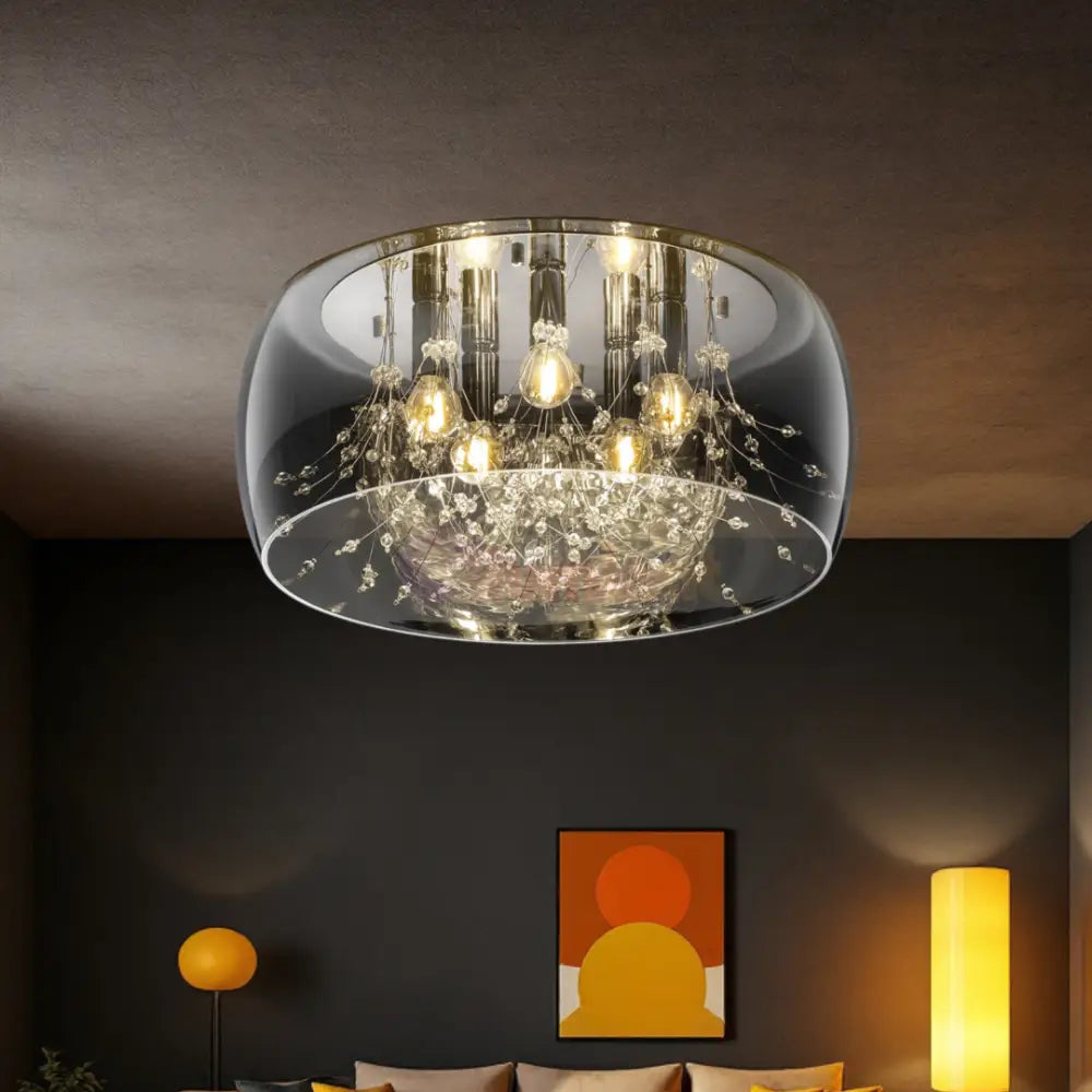 Lustra Chrome 5xE14 ShinePulse 28W ARGINTIE / ABAJUR Chandeliers