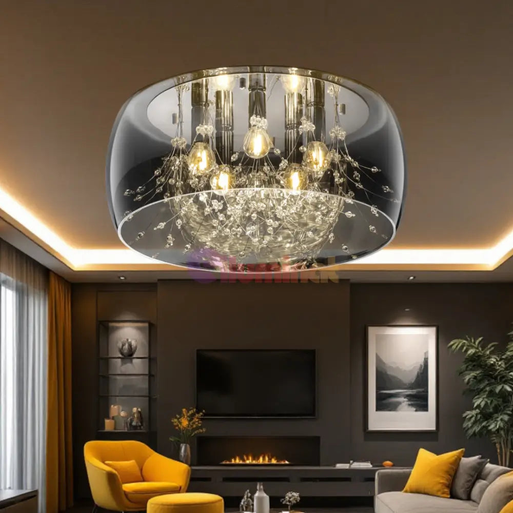 Lustra Chrome 5xE14 ShinePulse 28W ARGINTIE / ABAJUR Chandeliers