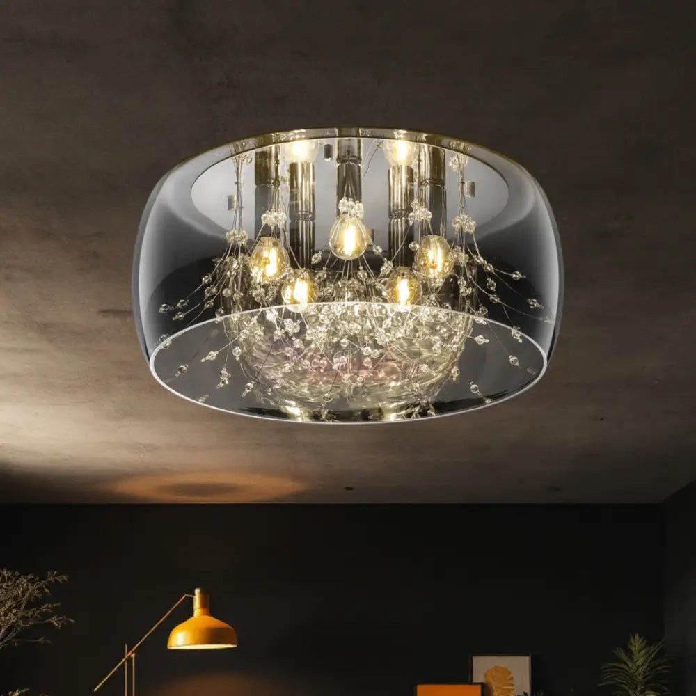 Lustra Chrome 5xE14 ShinePulse 28W ARGINTIE / ABAJUR Chandeliers
