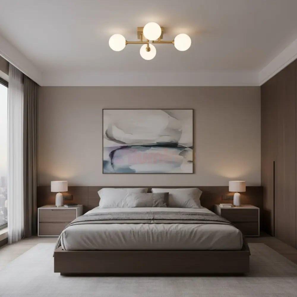 Lustra STREVA Gold Abajur MAT 4xE27 Chandeliers