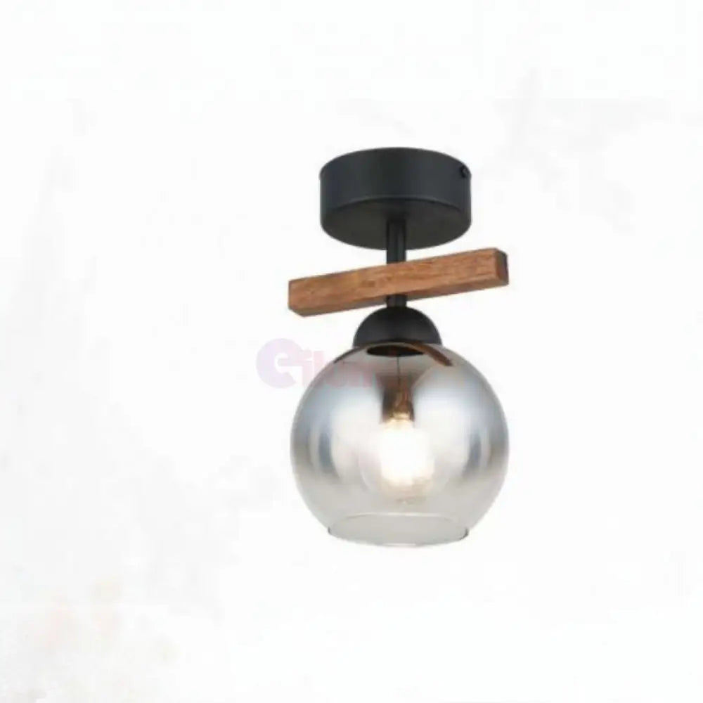 Lustra Mini Wood Black & Brown Abajur Fumuriu 1xE27 Chandeliers
