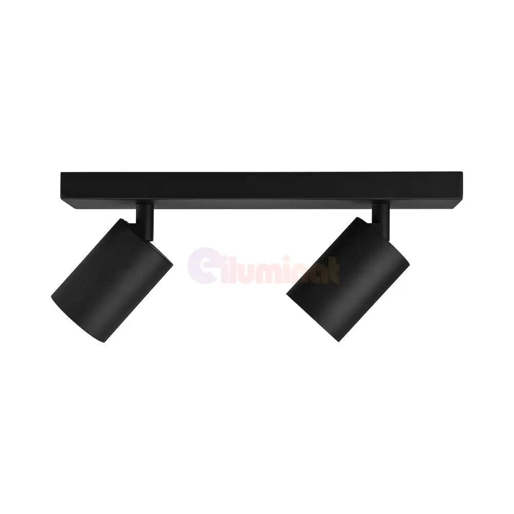 Lustra Neagra Liniara cu 2 Spoturi Reglabile 2xGU10 Lighting Fixtures
