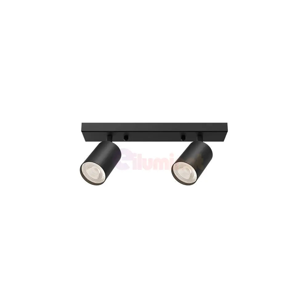 Lustra Neagra Liniara cu 2 Spoturi Reglabile 2xGU10 Lighting Fixtures