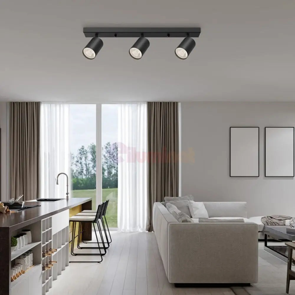 Lustra Neagra Liniara cu 3 Spoturi Reglabile 3xGU10 Lighting Fixtures