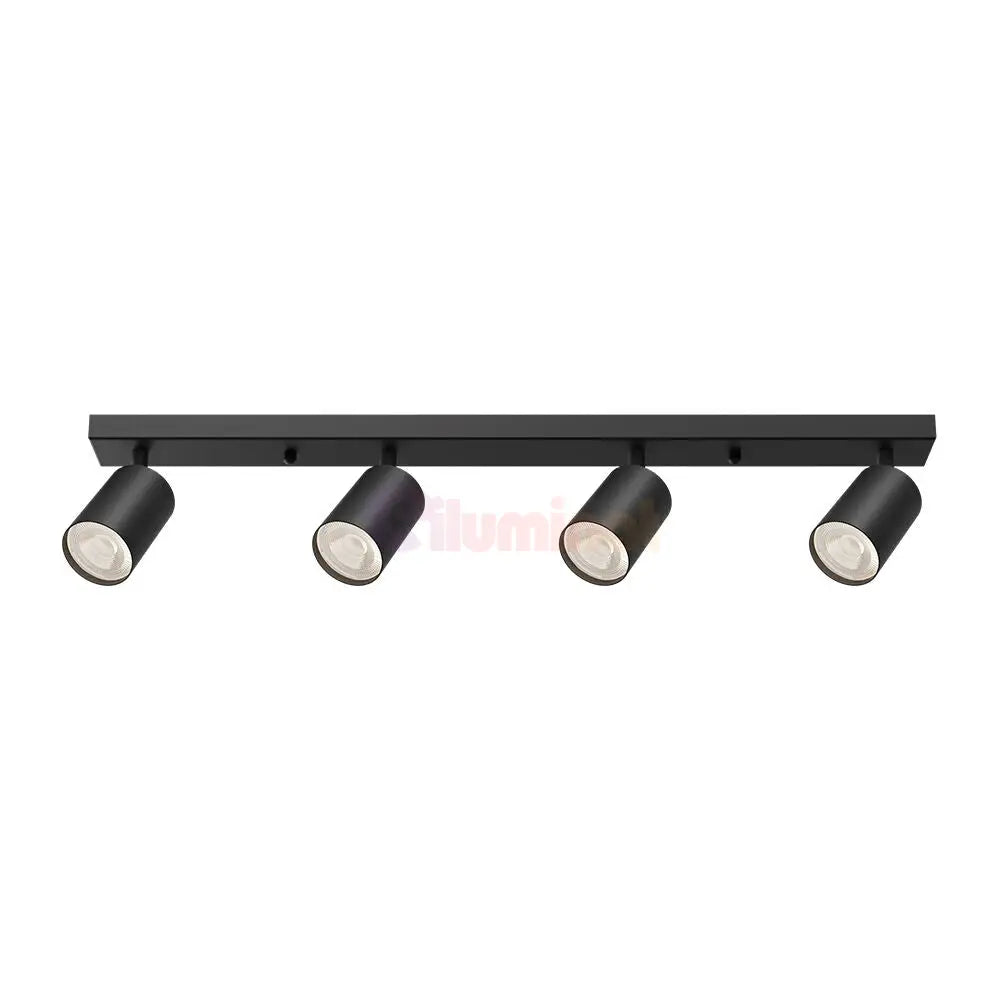 Lustra Neagra Liniara cu 4 Spoturi Reglabile 4xGU10 Lighting Fixtures