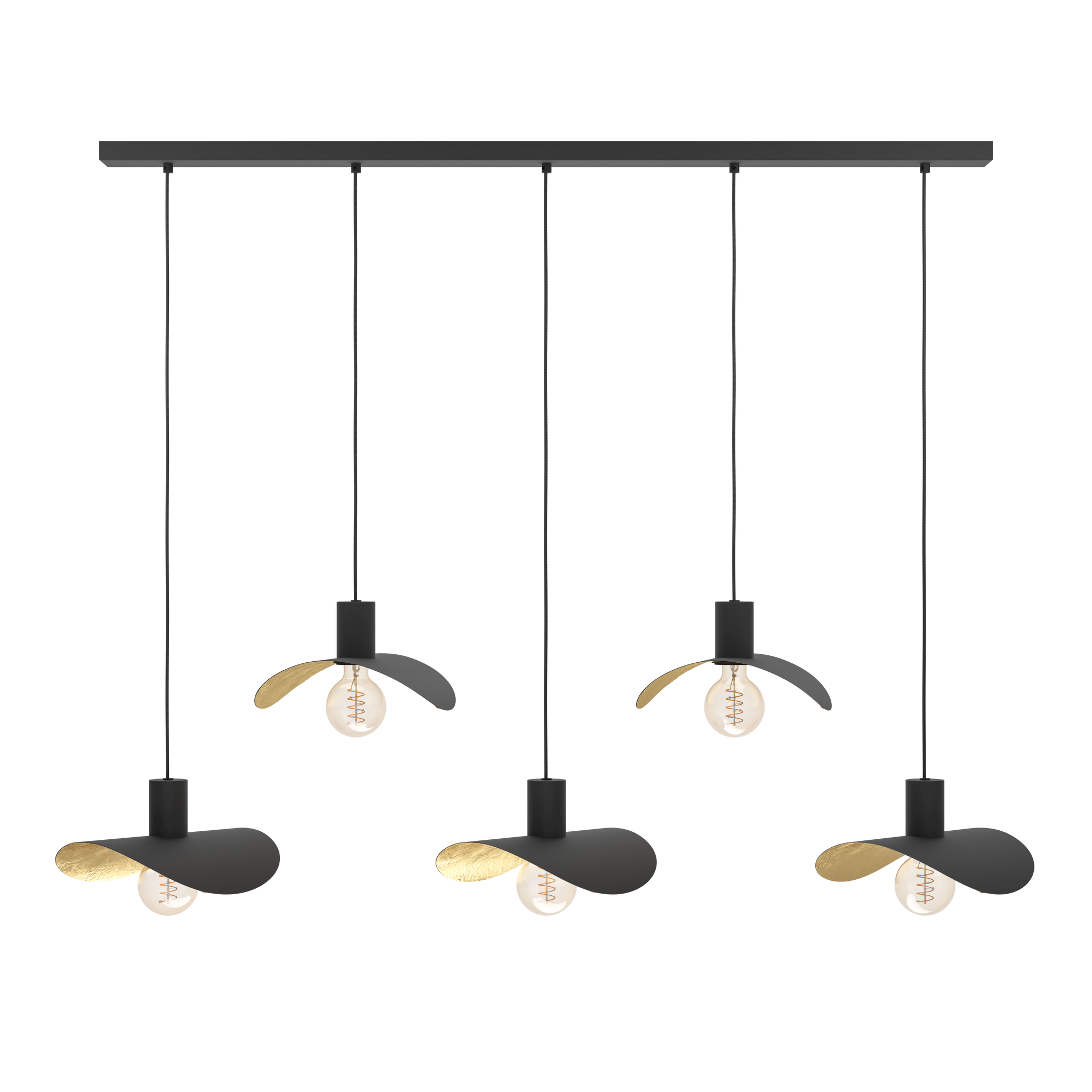 Lustra NEGRU/AURIU 5xE27 SACEDA EGLO 390396 MINIMALIST DESIGN / AURIU + NEGRU / 1500x1250x290 led ceiling light